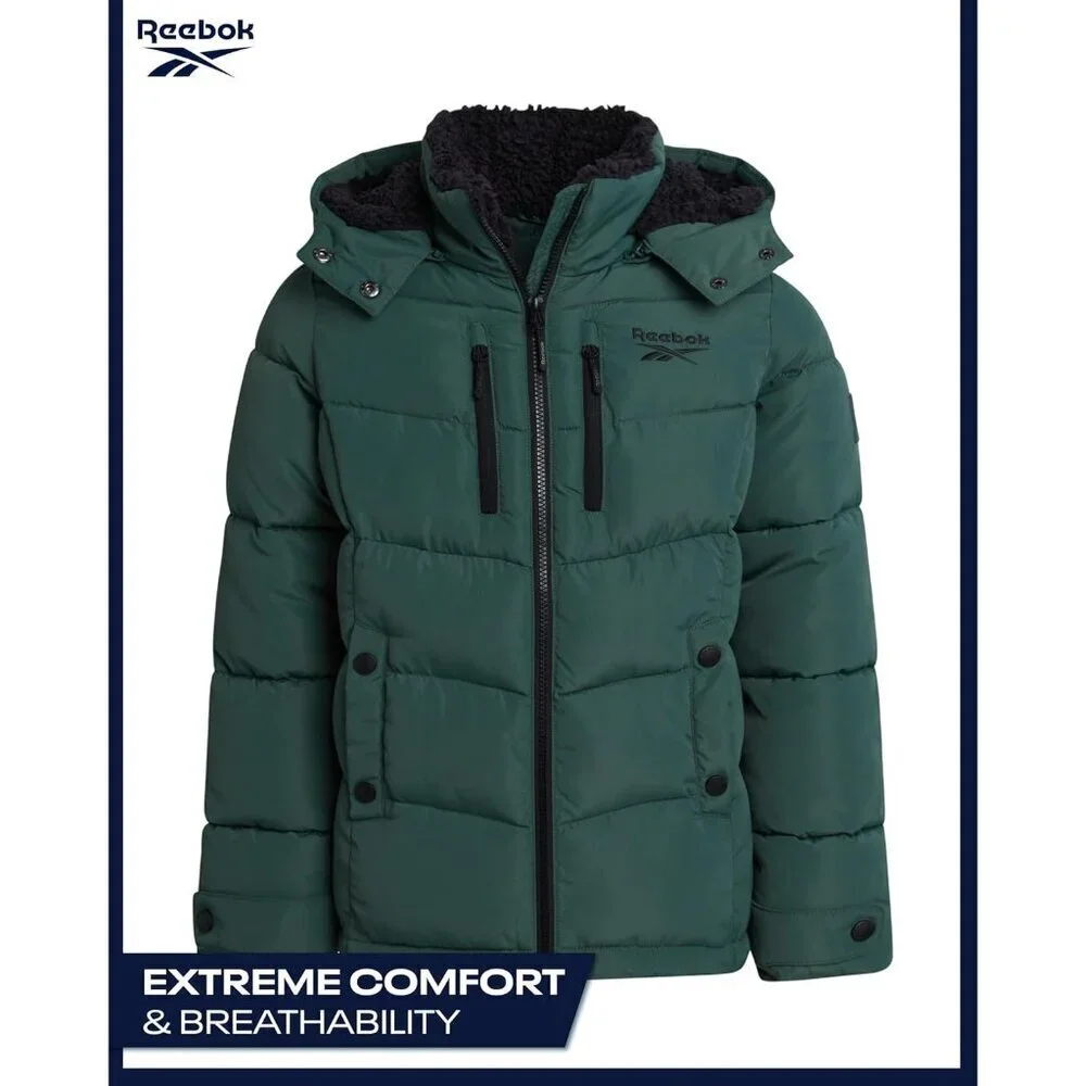 Girls Winter Coat - Heavyweight Quilted Girls Jacket Zip Up Weather Resistant Pu